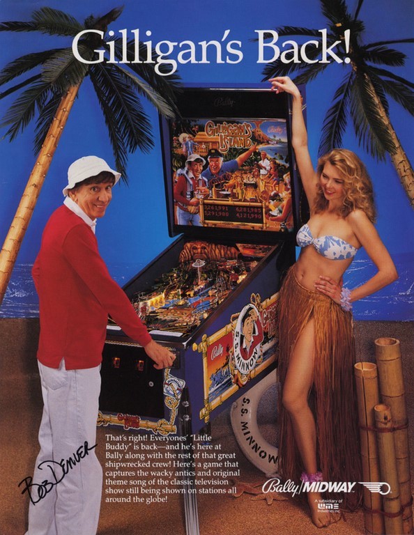 Flyer guilligan's island occasion location vente achat flipper bally attack from mars